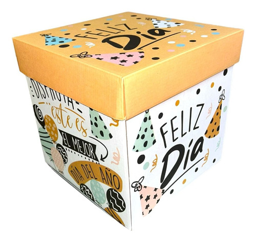 1 Caja Para Regalo 30x30cm Disfruta Es El Mejor Dia Del Año