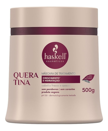 Máscara Queratina Haskell 500g Protege, Fortalece E Hidrata