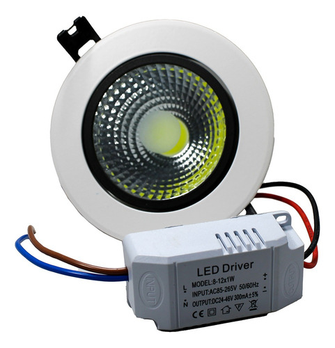Foco Led Embutido 12w Redondo Luz Fria Luz Frio