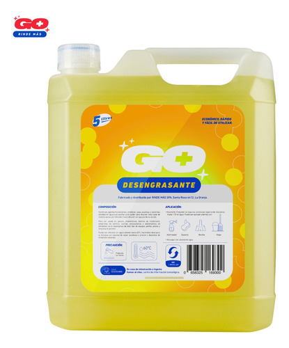Go+ Desengrasante Multiusos Industrial Y Para El Hogar 5 L