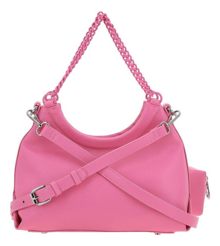 Bolso Baguette Barbie Gorett Br25006-p Con Cosmetiquera Rosa Lisa Oro Rosa