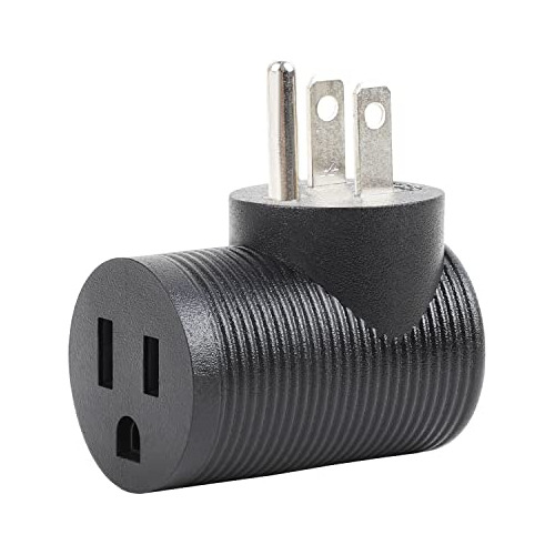 Adaptador De Corriente De Ángulo Recto Nema 5-15r A 5-15p, E