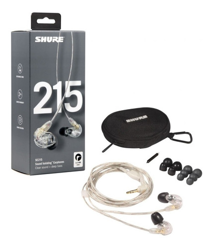 Imagen 1 de 10 de Auricular In Ear Shure Se215 Clear Con Cable Removible