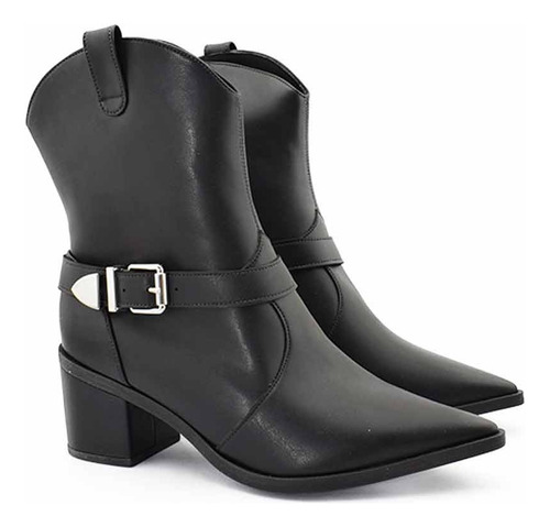 Botas Texanas Mujer Vestir Con Taco Medio Y Punta Fina Moda