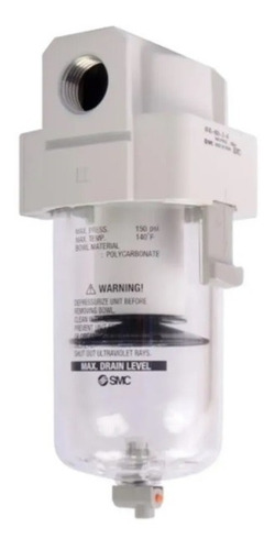 Filtro Para Aire Marca Smc 1/2 Npt Uso General Dren Manual