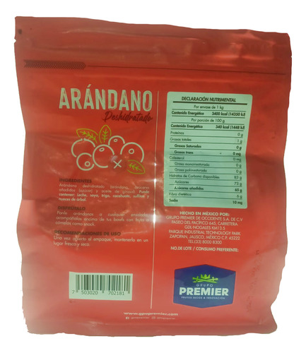 Arándano Deshidratado Ocean Spray Caja Con 11.34 Kg Mayoreo