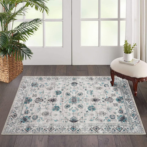 Cozyloom Alfombra Oriental De 2 X 3 Pulgadas, Diseno Floral