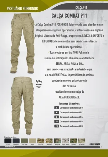 Cal a Forhonor T tica 911 Cargo Airsoft Militar Desert