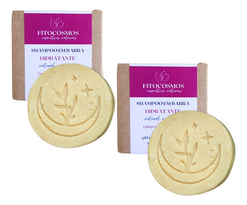 Kit 2 Shampoo Em Barra Hidratante 140g Natural E Vegano