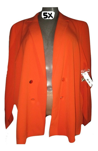 Saco Blazer Naranja Talla 5x ( 50/52mex) Worthinton