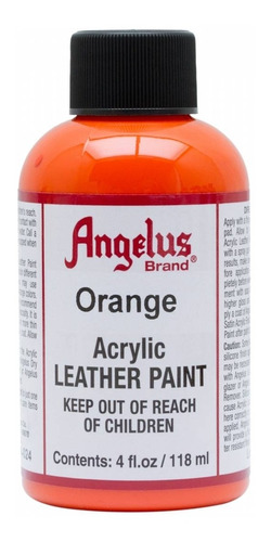 Pintura Angelus De 4oz Color Naranja Para Cuero, Vinil Y Más