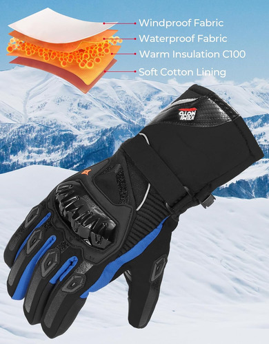 Guantes De Invierno Para Motocicleta Impermeables Talla L