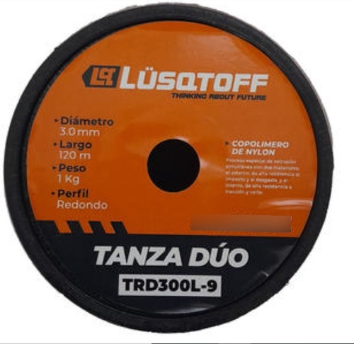 Tanza Dúo Nylon Redondo 3,0mm 1kg Lüsqtoff Trd300l-9 Naranja
