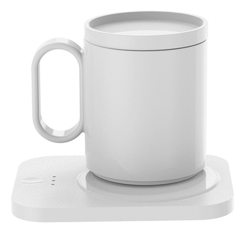 Juego De Calentador De Café Y Taza Para Escritorio, Blanco