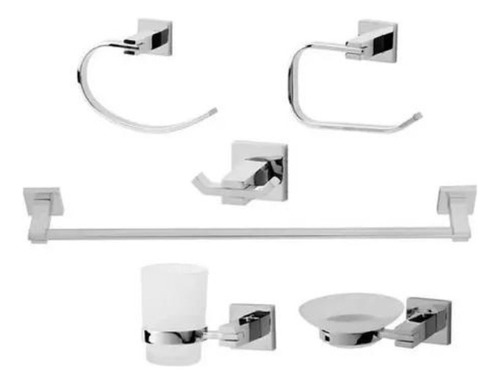 Kit De Accesorios Para Baño Gloa Metal 6 Piezas