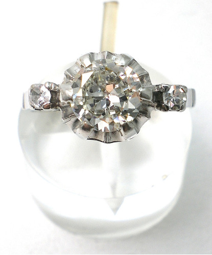 Anillo  Solitario De  Platino 950 Y Brillante 1 Ct