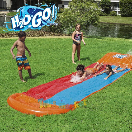 Imagen 5 de 10 de Deslizador Doble De Agua H2o De 5,50 Metros Tobogan Bestway