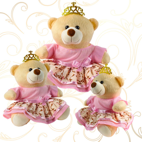 Trio De Ursinha Nicho Decoração Menina Princesa Frete Gratis