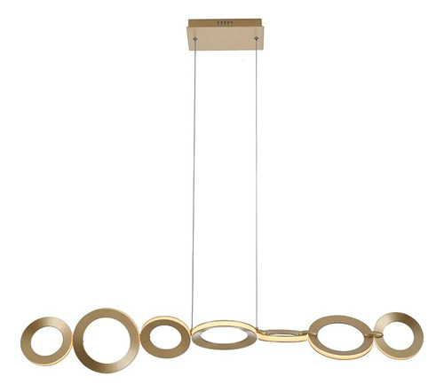 Pendente Lustre Ginga Dourado Led Bb024 - Bella