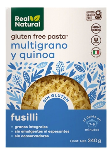 Pasta Fusilli Quinoa Multigrano Sin Gluten Real Natural 340g
