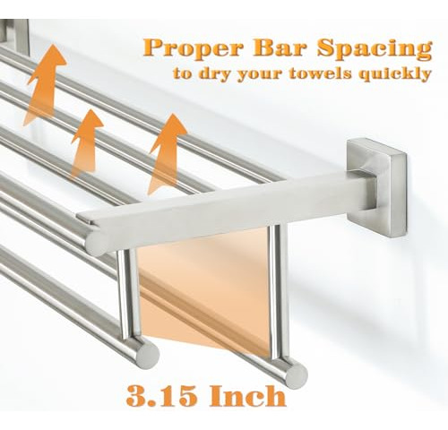 Toallero Alise, Soporte Para Toallas Con Estante Y Doble Bar
