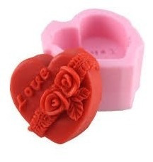 Molde Silicona Corazon Amor Love Rosas Fondant Reposteria