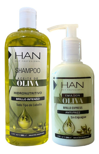 Han Shampoo + Creima De Peinar Oliva Antifrizz