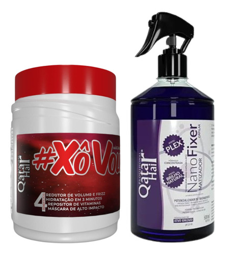 Xô Volume De Morango + Nano Fixer Matizador Qatar Hair