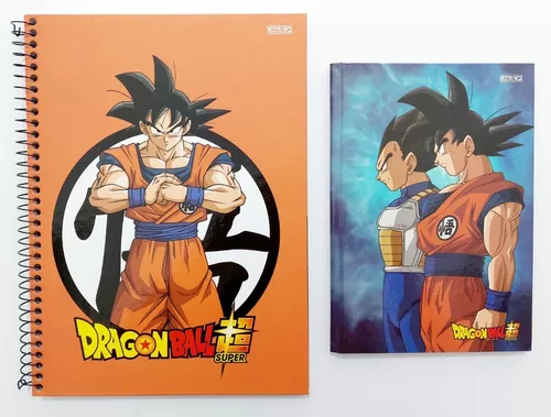 Kit 4 Cadernos Goku Dragon Ball Super Espiral Universitário Cor