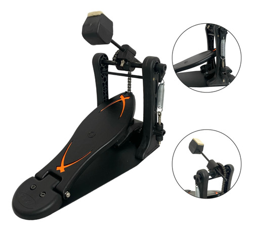 Pedal De Bumbo Para Bateria Simples Rmv Modelo Hard Tech