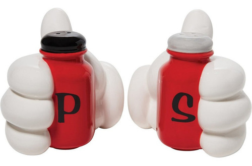 Mickey Mouse Manos Guantes Salero Y Pimentero Disney Enesco