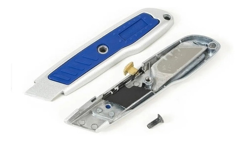 Imagen 3 de 8 de Cutter Trincheta Retractil De Aluminio Workpro 61 Mm 3 Hojas