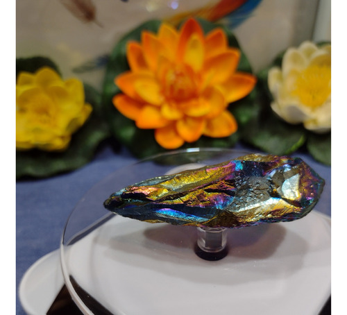 Punta Cuarzo Aura Arcoiris Calidad Única ( 35grs 7 Cm)