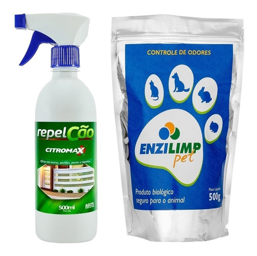 Espanta Repel Cão Gato 500ml + Tira Cheiro Xixi Cocô 500g