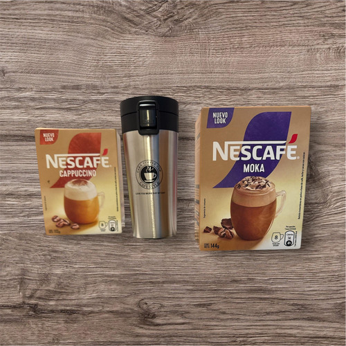 Nescafé Instantáneo Sachet Sobres Mixes Stick + Vaso Termico
