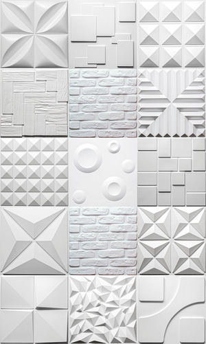 Imagem 1 de 10 de Kit 20m² Revestimento 3d Placas Decoraticas 50cm X 50cm Luxo