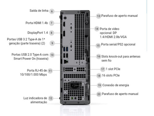 Imagem 3 de 7 de Dell Optiplex 3080 Sff Core I5 10ª 8gb 256gb Ssd