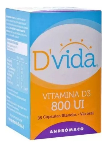 D´vida Vitamina D3 800 U.i. 35 Cápsulas Blancas