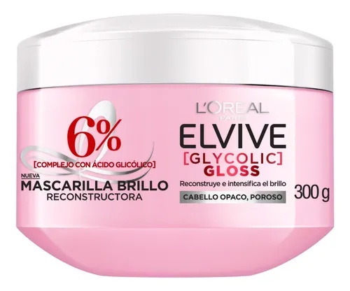 L'Oréal Paris Mascarilla Capilar Elvive Glycolic Gloss con Ácido ...