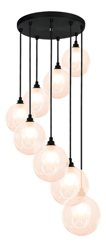 Lustres Pendentes Óctuplo Preto Harmony Bolinha Ambar