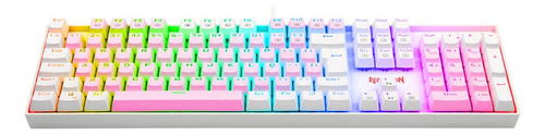 Redragon Mitra Rosa E Branco Rgb Switch Azul Rosa E Branco Português Abnt2