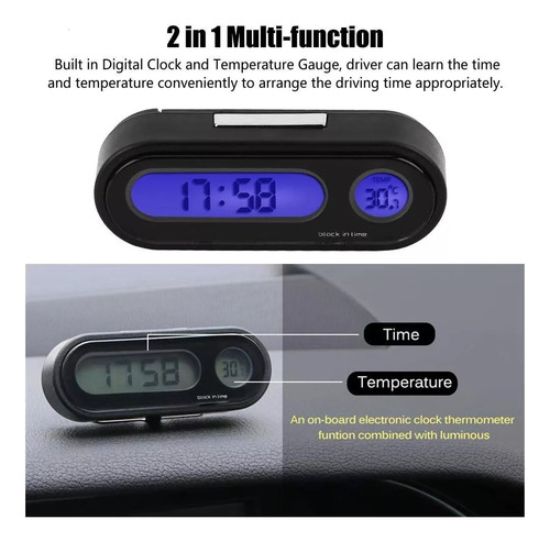 2 Minirelojes Electrónicos Luminosos Para El Salpicadero Del