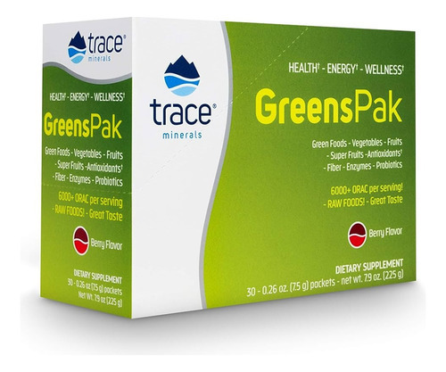 Trace Minerals Greenspak Probioticos 30ct Sabor A Bayas