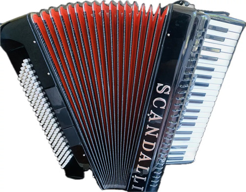 Acordeon - Sanfona 80 Baixo Scandalli Preta - Envio Grátisss