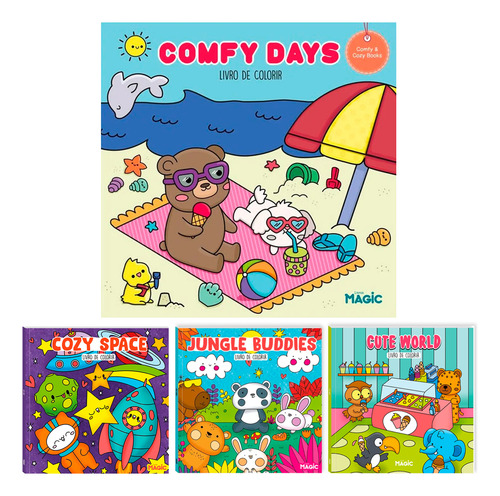 Kit 4 Livros De Colorir Cozy Comfy | Tik Tok