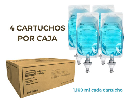 Jabón En Espuma Para Manos Rubbermaid 4 Cartuchos 1,100 Ml
