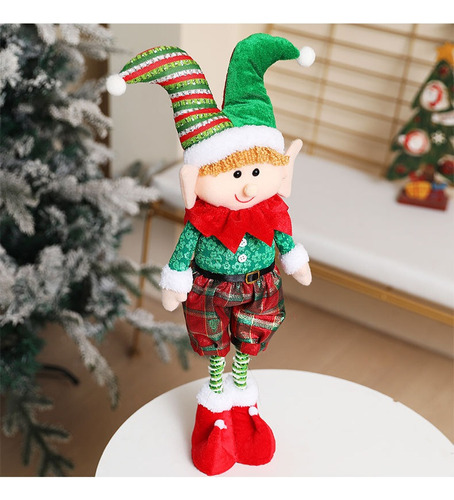 Muñeco Elfo Decoración Navideña Juguete Retráctil Para Niños