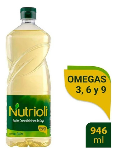 3 Pza Aceite Nutrioli Puro De Soya 946 Ml