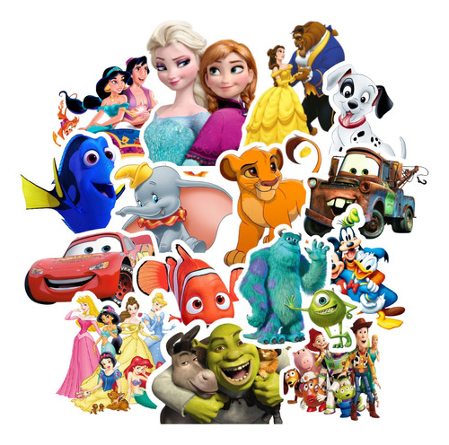 Stickers De Disney Pack X15 Resistentes Al Agua