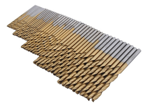 Juego De 50 Brocas Helicoidales Con Vástago Hss Recubierto D